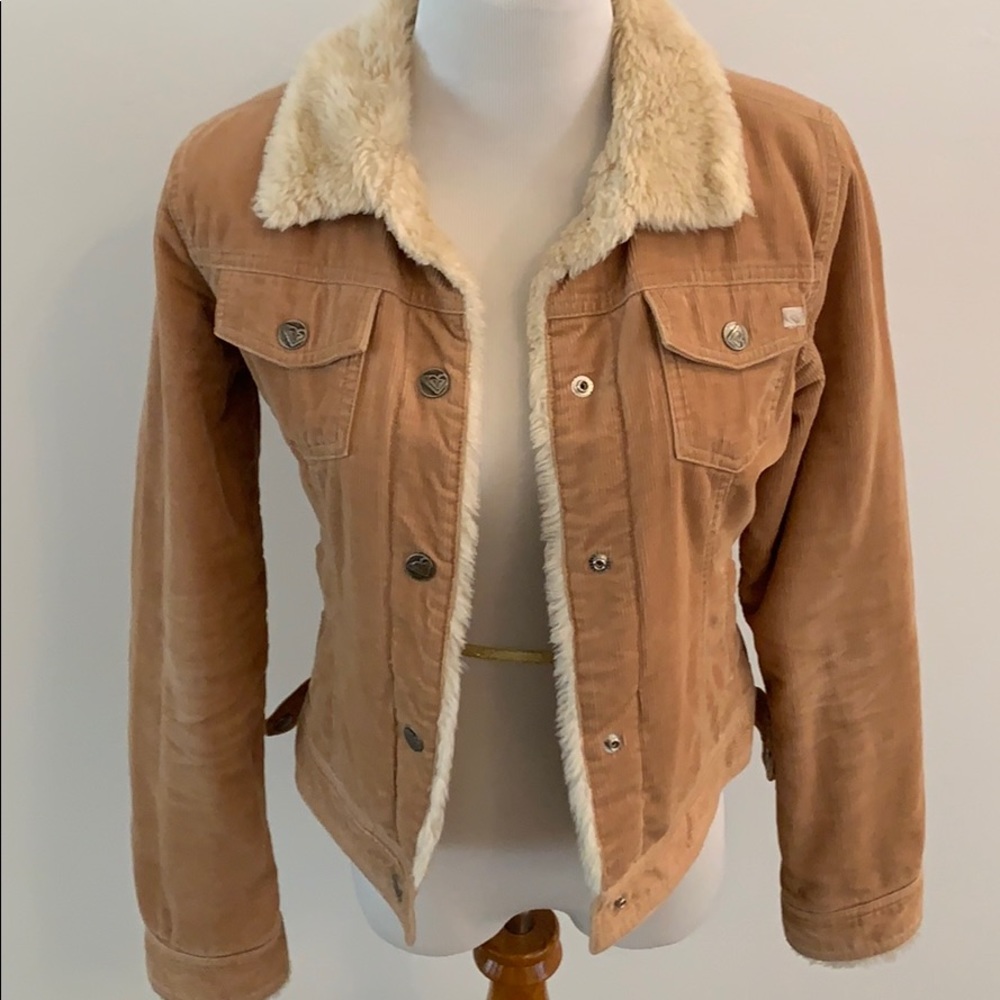 Roxy Blond Corduroy Jeans Jacket. Size M.